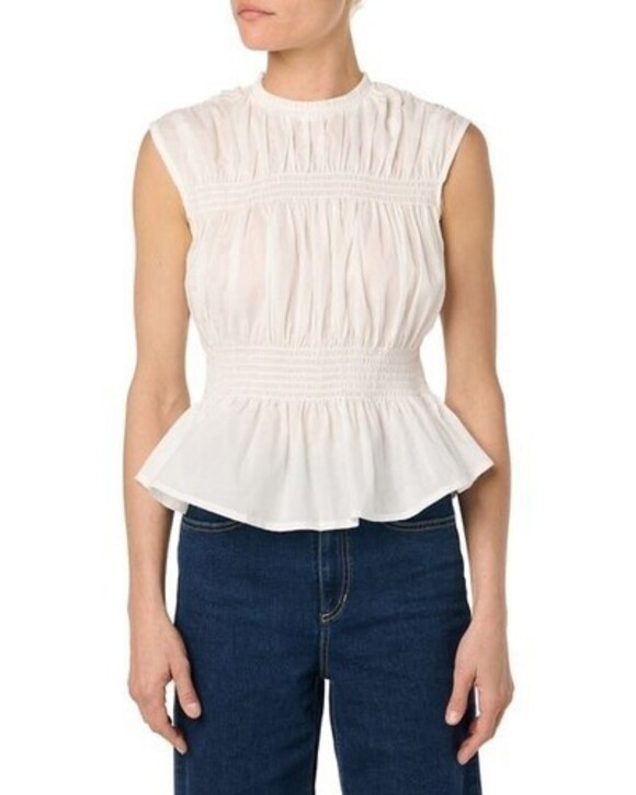 JOES Jeans Tops - JOE'S JEANS VOILE PEPLUM WHITE SLEEVELESS TOP SIZE XL $178